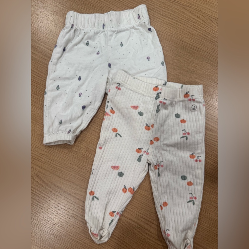 Carter's White and Cream Baby Pants Set